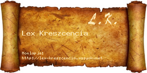 Lex Kreszcencia névjegykártya